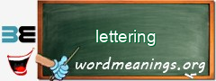 WordMeaning blackboard for lettering